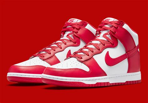 nike dunks high red|Nike Dunk High retro red.